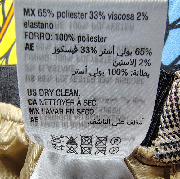 bar III Milan Camel Black Plaid Pencil Skirt 14W - Picture 10 of 12